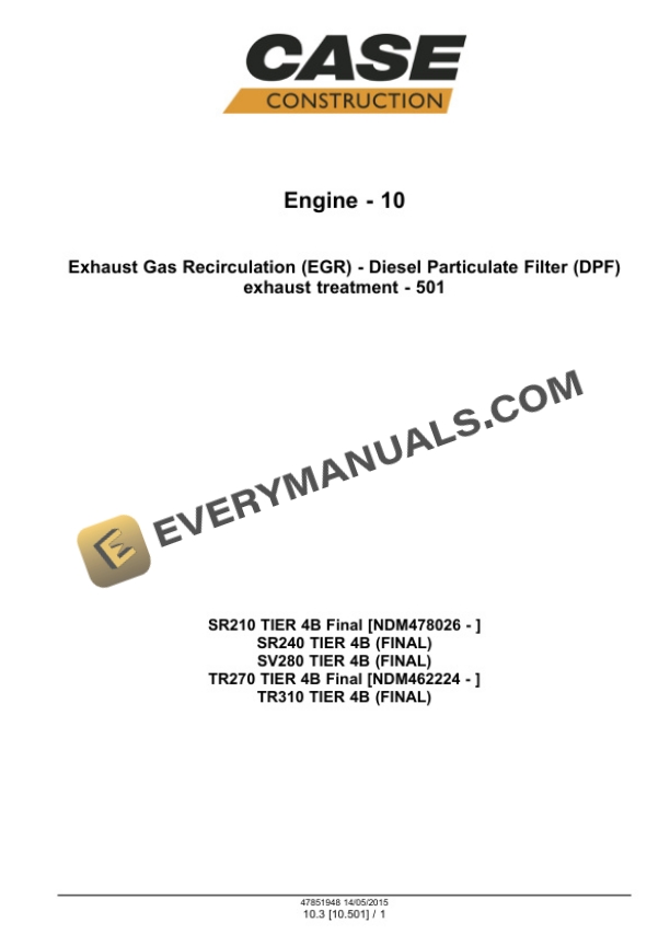 Case SR210, SR240, SV280 Tier 4B (Final) Alpha Series Skid Steer Loader Service Manual 47888400 PDF 4 Case SR210, SR240, SV280 Tier 4B (Final) Alpha Series Skid Steer Loader Service Manual 47888400 PDF - Image 2
