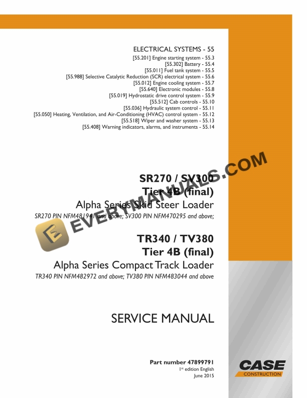 case sr270 sv300 tier 4b final alpha series skid steer loader service manual 47899791 1
