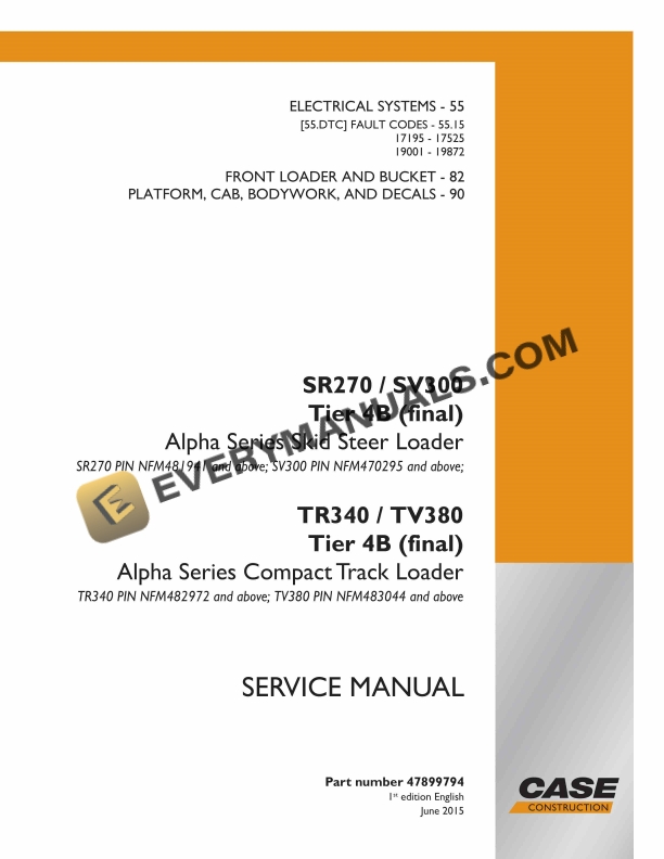 case sr270 sv300 tier 4b final alpha series skid steer loader service manual 47899794 1