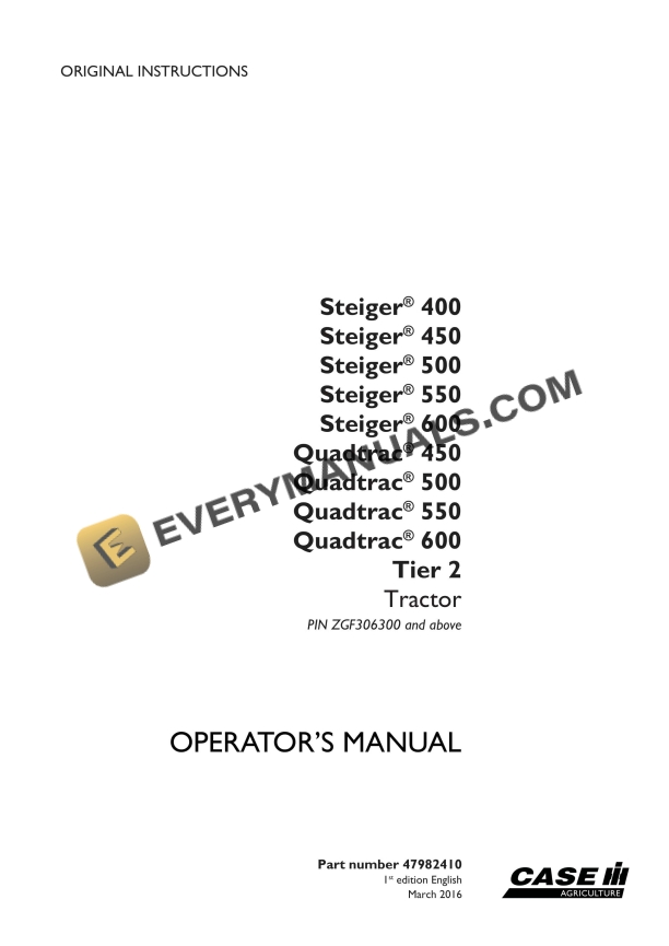 Case Steiger 400, 450, 500, 550, 600, Quadtrac 450, 500, 550, 600 Tier 2 Tractor Operator Manual 47982410 PDF 1 case steiger 400 450 500 550 600 quadtrac 450 500 550 600 tier 2 tractor operator manual 47982410 1
