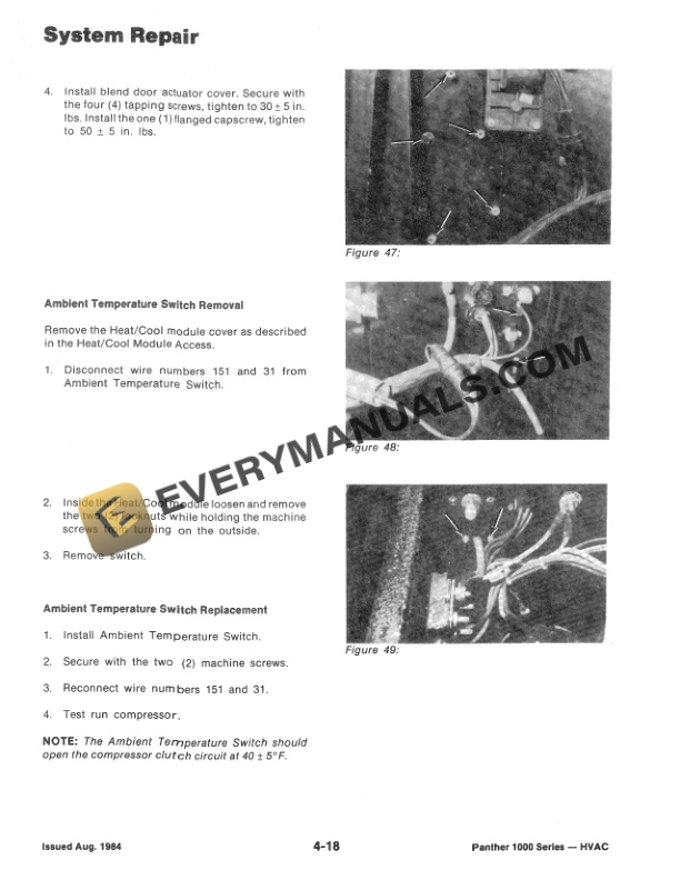 Case Steiger Panther 1000 Sereis Heating, Ventilating and A-C Service Manual 37-136-5