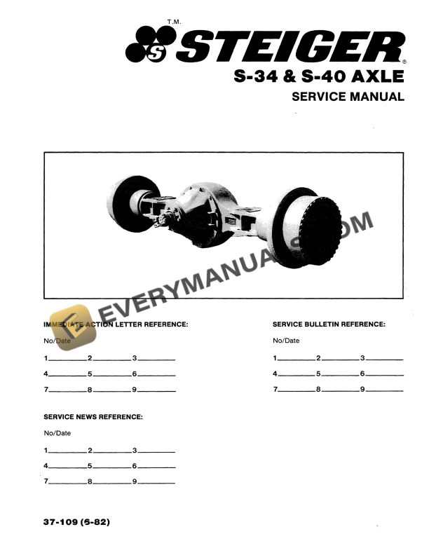 case steiger s 34 s 40 axle service manual 37 109 1