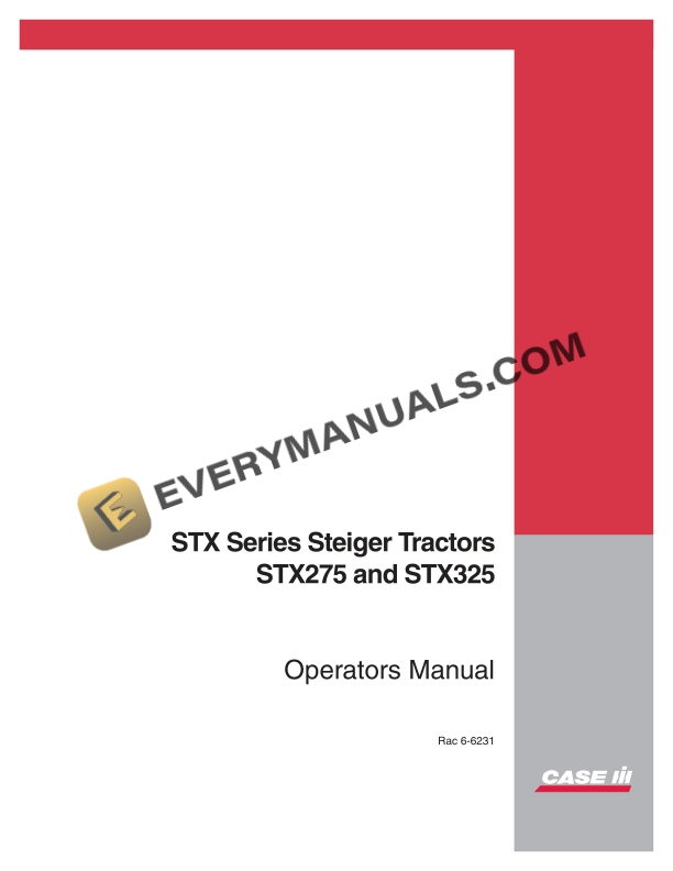 case stx series steiger tractors stx275 stx325 operator manual 6 6231 1