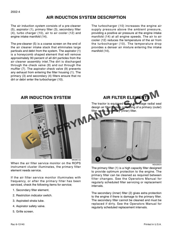 Case STX275, STX325, STX375, STX425, STX450 Steiger Tractor Service Manual 6-14470-5