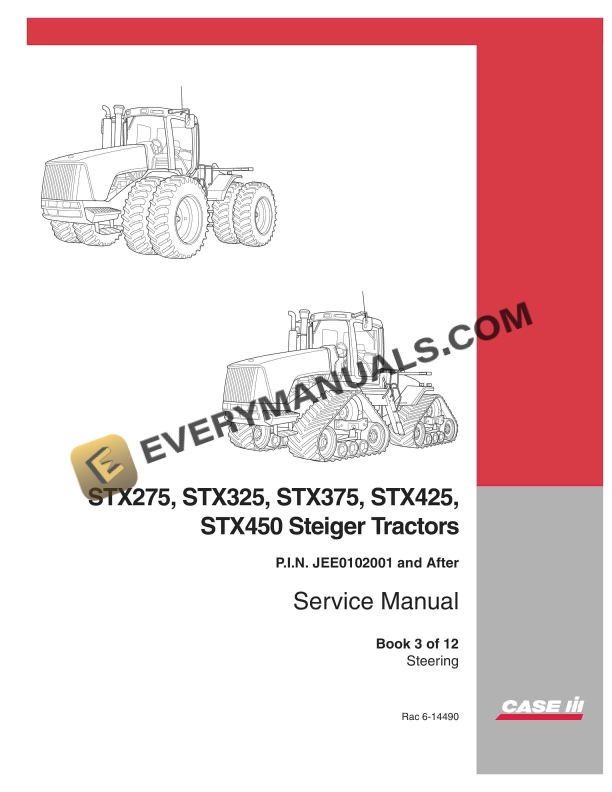 case stx275 stx325 stx375 stx425 stx450 steiger tractor service manual 6 14490 1