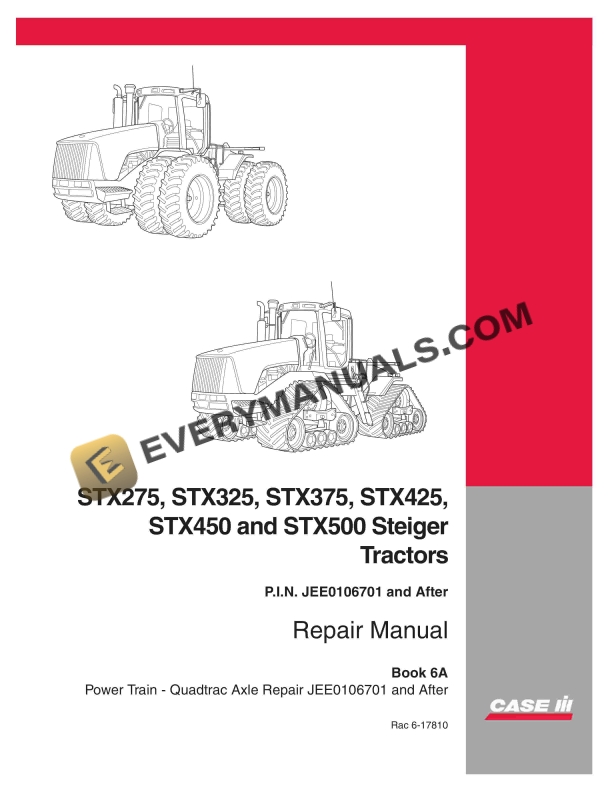case stx275 stx325 stx375 stx425 stx450 stx500 steiger tractor repair manual 6 17810 1