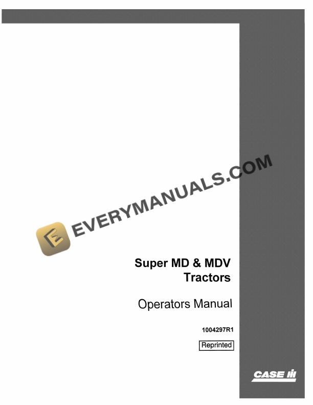 case super md mdv tractor operator manual 1004297r1 1