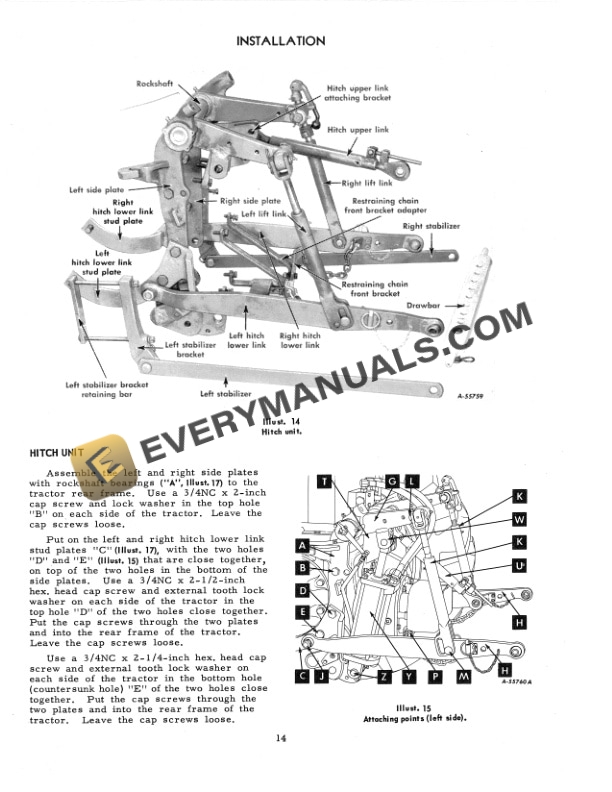 Case Three-Point Industrial Hitch with Tel Operator Manual 1014117R1-3
