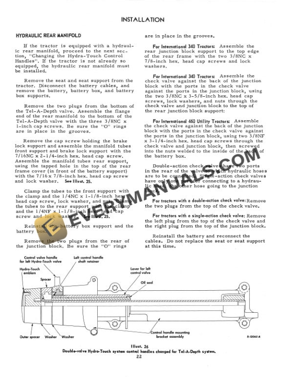 Case Three-Point Industrial Hitch with Tel Operator Manual 1014117R1-4