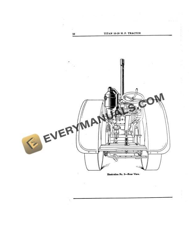 Case Titan 10-20 H, P Kerosene Tractor Operator Manual INT-2801A-2