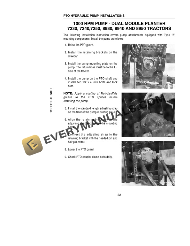 Case Tractor Implement Installation Operator Manual 7-60262-5