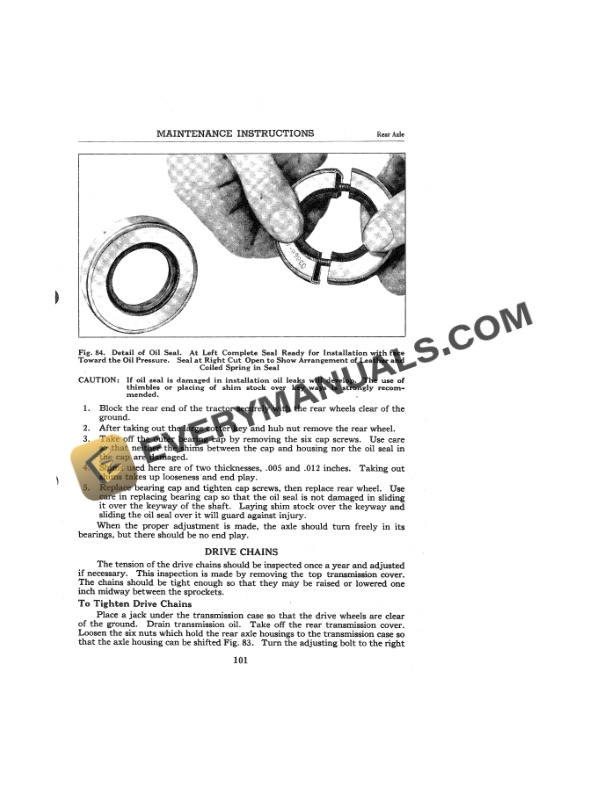 Case Tractor, Rubber Tired, Gasoline Engine Driven, With Hydraulic Controls 23 DBHP Model SI Air Borne Maintenance Instructions And Parts Catalog TM-5-3012-3