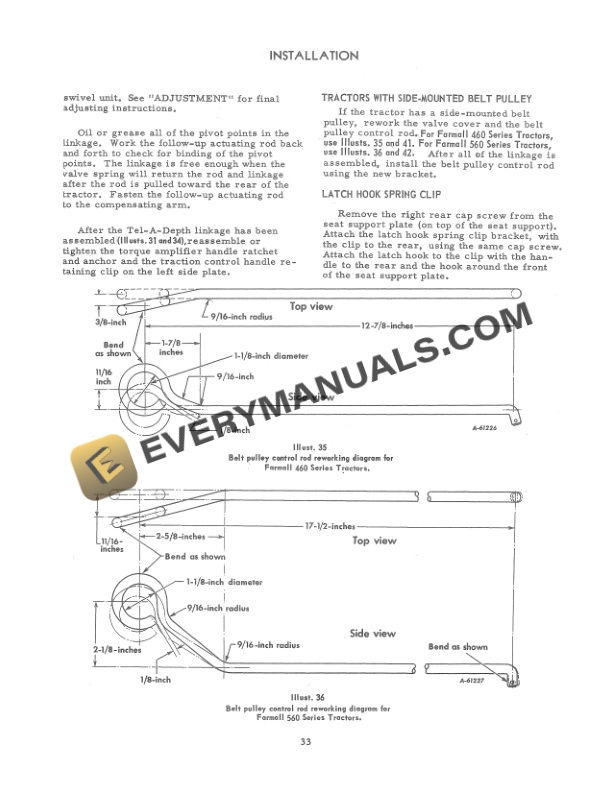 Case Two-Point Fast-Hitch Tel-A-Depth (Rod Operator Manual 1014181R4-5