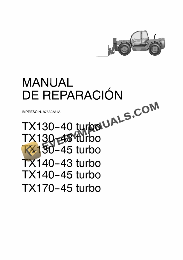 case tx130 40 turbo tx130 43 turbo tx130 repair manual 87682531a 1