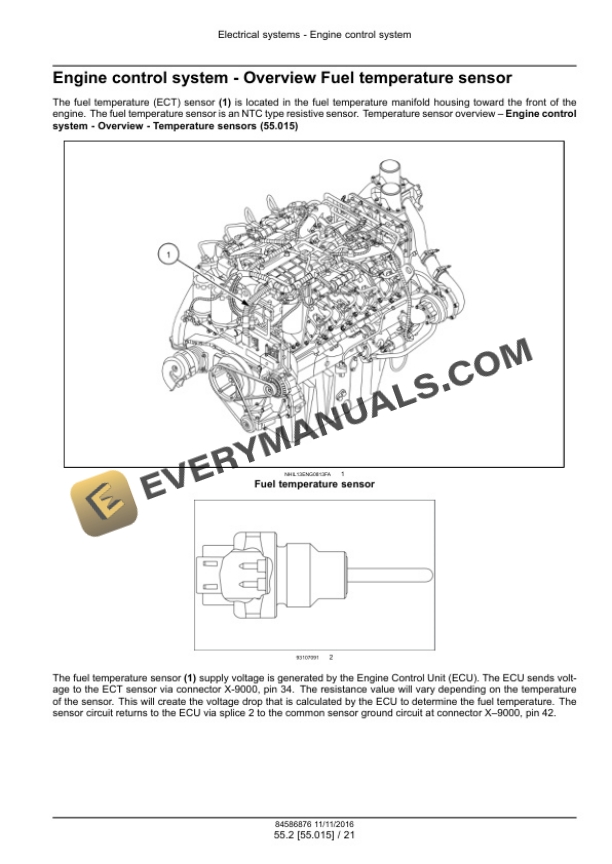 Case Vector Tier 2 and Stage II Engine Service Manual 84586876-5