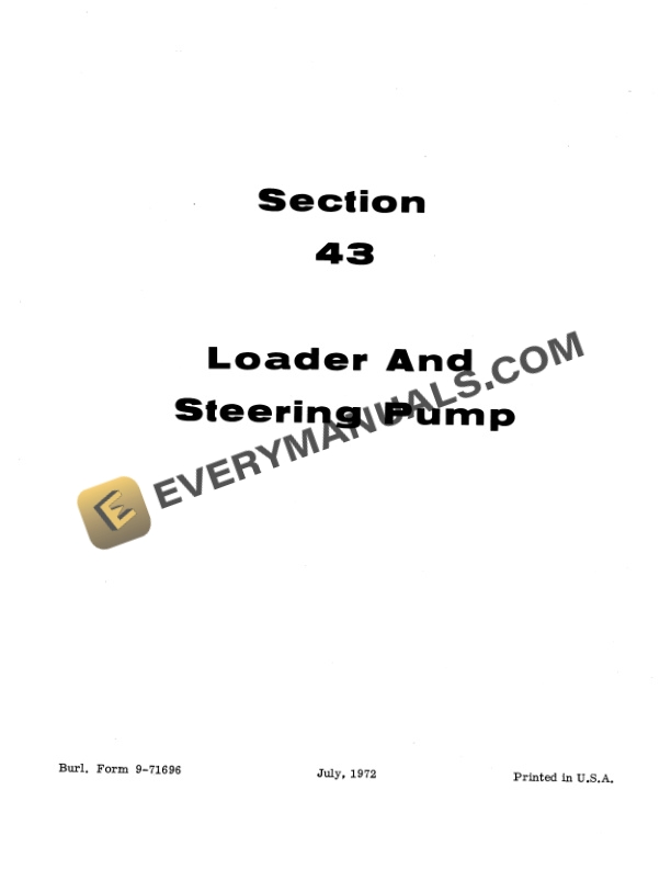 Case W18, W20 Articulated Loader Service Manual 9-71698-3