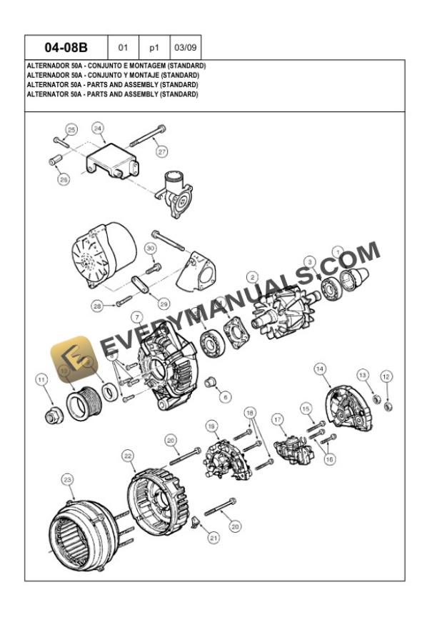 Case W20E Loader Parts Catalog 84217704-2
