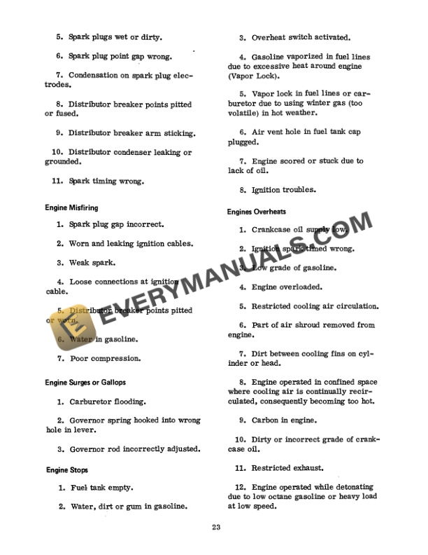 Case Wisconsin Engine - Engine, Fuel and Electrical Systems Service Manual GSS-1457-1-5
