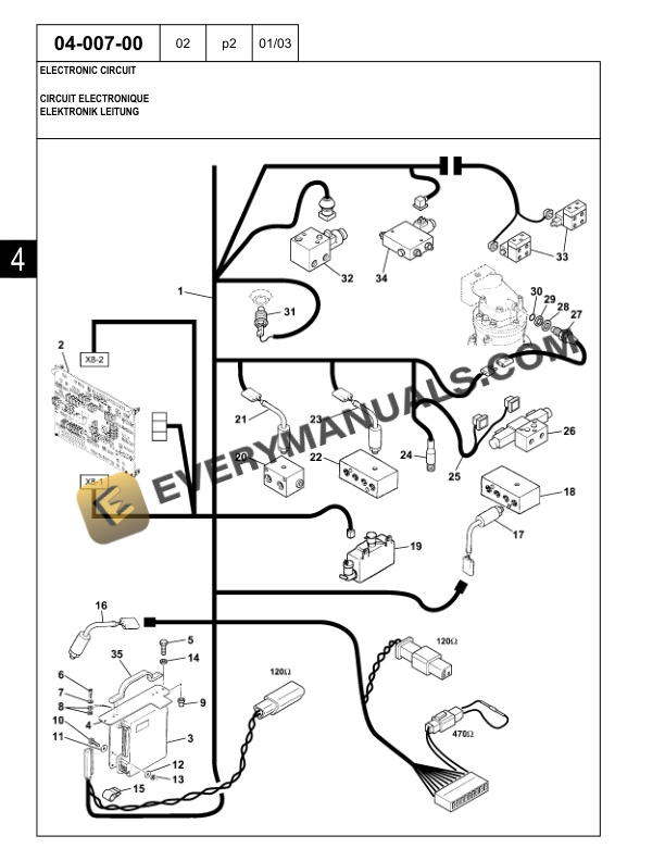 Case WX200 Wheeled Excavator Parts Catalog 7-8271-R1-2
