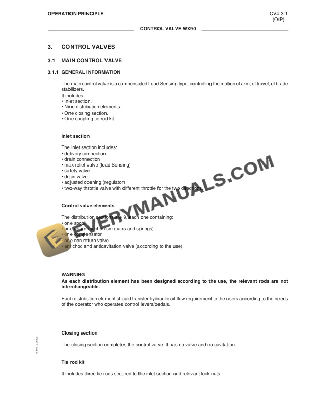 Case WX90 Excavator Service Manual 9-35990-2