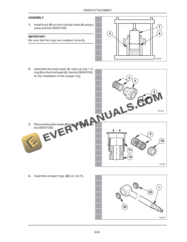 Case WX95, WX125 Hydraulic Excavator Service Manual 9-91370-4