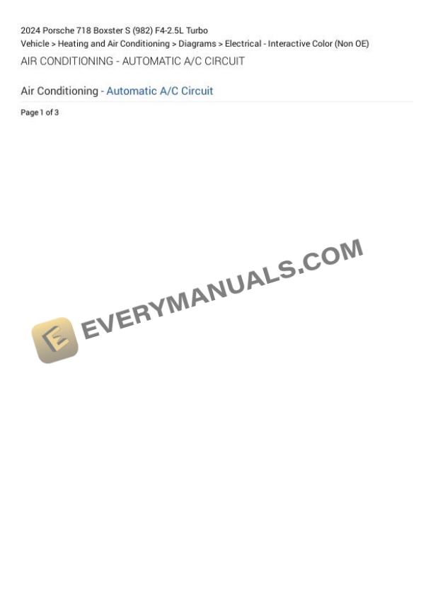 Porsche 718 Boxster S (982) 2024 Electrical Diagrams F4-2.5L Turbo 5 Porsche 718 Boxster S (982) 2024 Electrical Diagrams F4-2.5L Turbo - Image 3