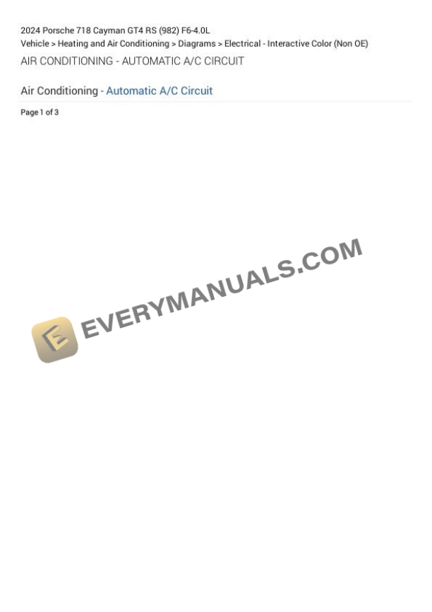 Porsche 718 Cayman GT4 RS (982) 2024 Electrical Diagrams F6-4.0L 5 Porsche 718 Cayman GT4 RS (982) 2024 Electrical Diagrams F6-4.0L - Image 3
