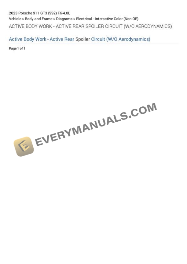 Porsche 911 GT3 (992) 2023 Electrical Diagrams F6-4.0L 5 Porsche 911 GT3 (992) 2023 Electrical Diagrams F6-4.0L - Image 3