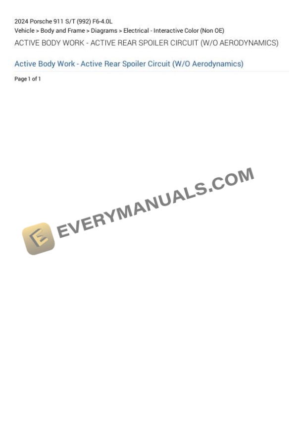 Porsche 911 ST (992) 2024 Electrical Diagrams F6-4.0L 5 Porsche 911 ST (992) 2024 Electrical Diagrams F6-4.0L - Image 3