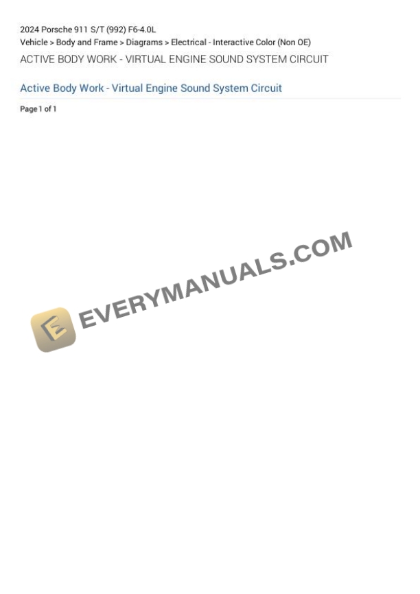 Porsche 911 ST (992) 2024 Electrical Diagrams F6-4.0L 7 Porsche 911 ST (992) 2024 Electrical Diagrams F6-4.0L - Image 5