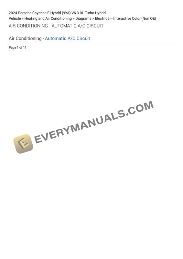 Porsche Cayenne E-Hybrid (9YA) 2024 Electrical Diagrams V6-3.0L Turbo Hybrid 6 Porsche Cayenne E-Hybrid (9YA) 2024 Electrical Diagrams V6-3.0L Turbo Hybrid - Image 4