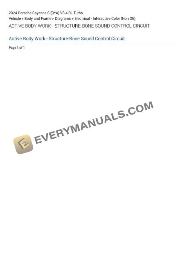 Porsche Cayenne S (9YA) 2024 Electrical Diagrams V8-4.0L Turbo 4 Porsche Cayenne S (9YA) 2024 Electrical Diagrams V8-4.0L Turbo - Image 2