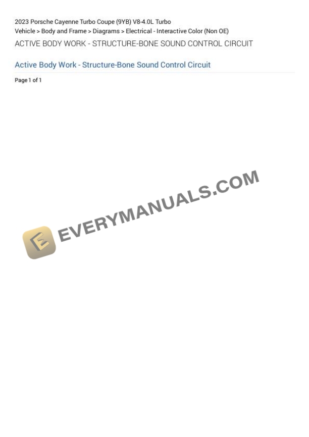 Porsche Cayenne Turbo Coupe (9YB) 2023 Electrical Diagrams V8-4.0L Turbo 4 Porsche Cayenne Turbo Coupe (9YB) 2023 Electrical Diagrams V8-4.0L Turbo - Image 2