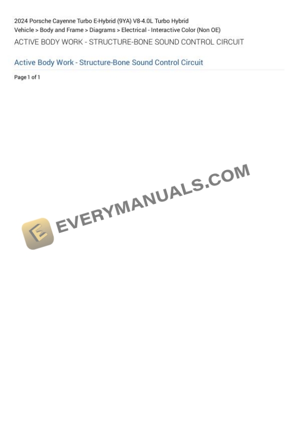 Porsche Cayenne Turbo E-Hybrid (9YA) 2024 Electrical Diagrams V8-4.0L Turbo Hybrid 4 Porsche Cayenne Turbo E-Hybrid (9YA) 2024 Electrical Diagrams V8-4.0L Turbo Hybrid - Image 2