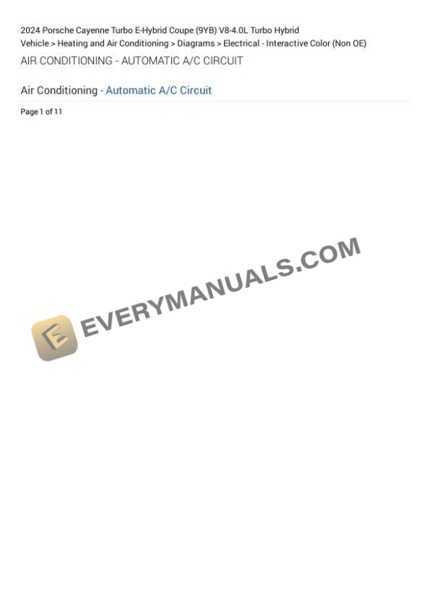 Porsche Cayenne Turbo E-Hybrid Coupe (9YB) 2024 Electrical Diagrams V8-4.0L Turbo Hybrid 6 Porsche Cayenne Turbo E-Hybrid Coupe (9YB) 2024 Electrical Diagrams V8-4.0L Turbo Hybrid - Image 4