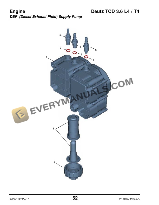 Deutz TCD3.6 L4, TCD3.6 T4 Engine Parts Manual 50960148 Rev.A-5