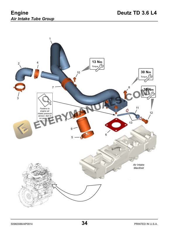 Deutz TD 3.6 L4 Parts Manual 50960088A-4
