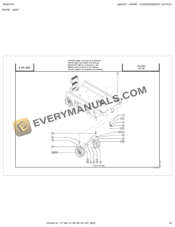 Manitou 100 SEC Parts Manual 547407 4 Manitou 100 SEC Parts Manual 547407 - Image 2