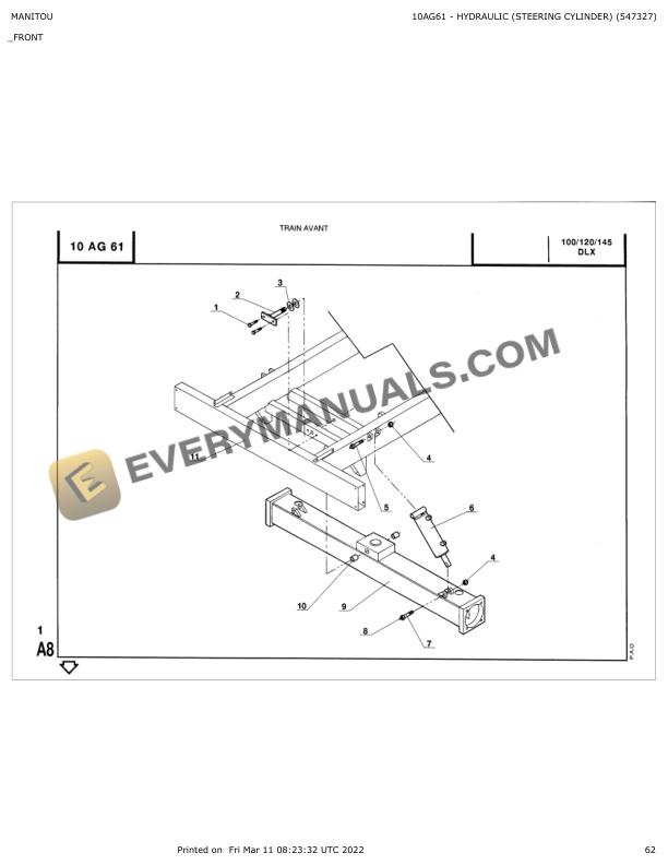 Manitou 100DLX, 120DLX, 145DLX Parts Catalog 547327 6 Manitou 100DLX, 120DLX, 145DLX Parts Catalog 547327 - Image 4