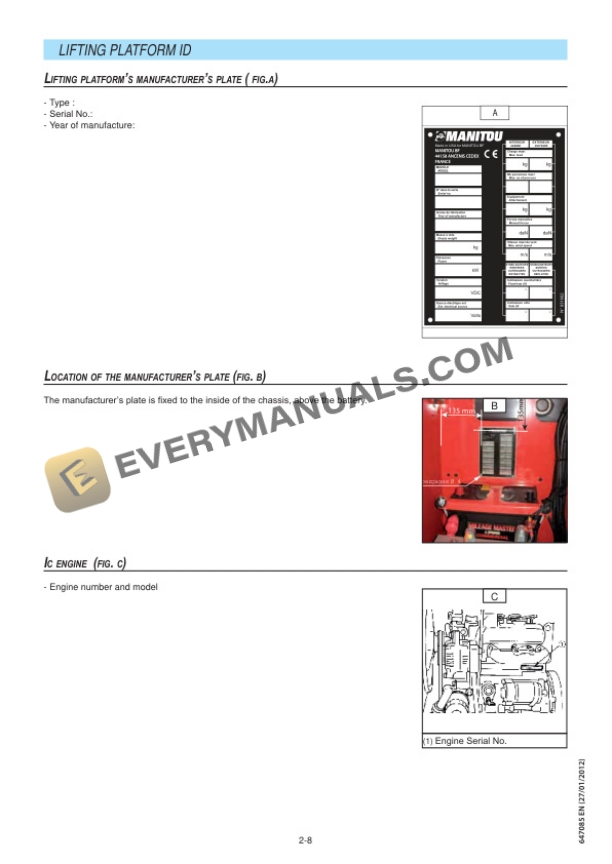 Manitou 100SC, 120SC Platforms Instruction Manual 647085EN-3
