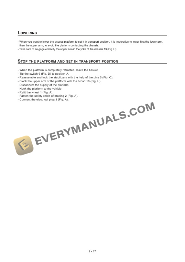 Manitou 120TH Access Platform Operator Manual 547111 6 Manitou 120TH Access Platform Operator Manual 547111-4