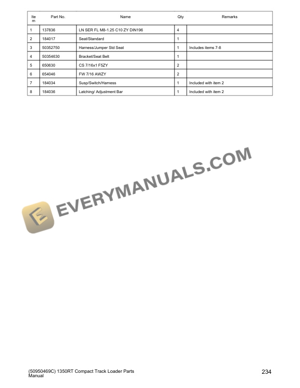 Manitou 1350RT, 1350RT (EU), 1350RT X-Series Compact Track Loader Parts Manual 50950469 Rev.C 7 Manitou 1350RT, 1350RT (EU), 1350RT X-Series Compact Track Loader Parts Manual 50950469 Rev.C - Image 5