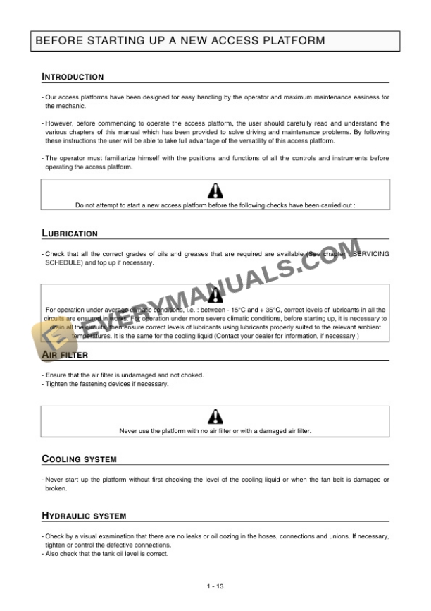 Manitou 150 ATT, 170 ATT Access Platform Operator Manual 547314EN-2