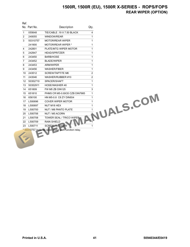 Manitou 1500R, 1500R (EU), 1500R X-Series Skid-Steer Loader Parts Manual 50940344 Rev. E-2
