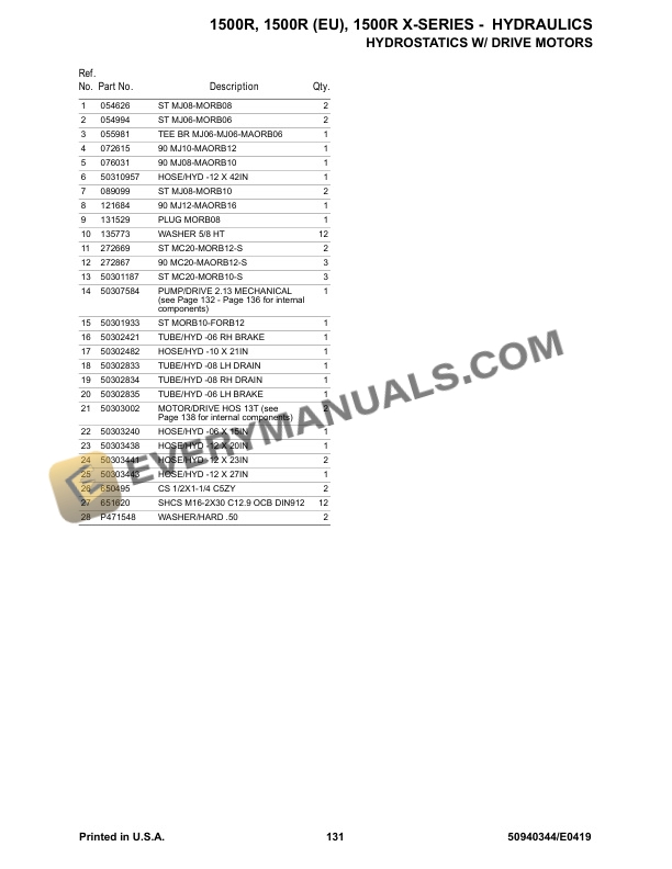 Manitou 1500R, 1500R (EU), 1500R X-Series Skid-Steer Loader Parts Manual 50940344 Rev. E-4