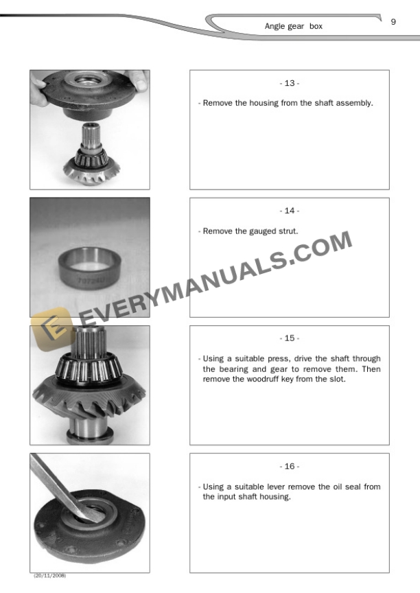 Manitou 15930, 15932 Angle Gear Box Repair Manual 647058EN-3
