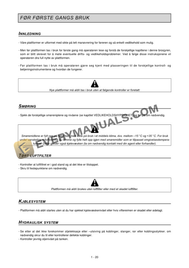 Manitou 160 ATJ, 180 ATJ Platform Operator Manual 547370 NO-2