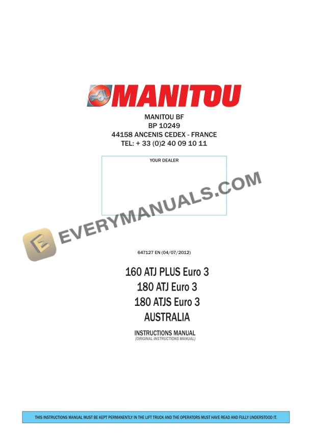 manitou 160 atj plus euro 3 180 atj euro 3 180 atjs euro 3 australia instruction manual 647127en 1