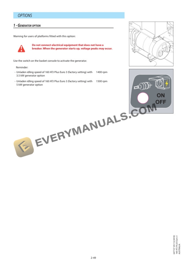 Manitou 160 ATJ PLUS Euro 3 Australia Operator Manual 647727EN-4