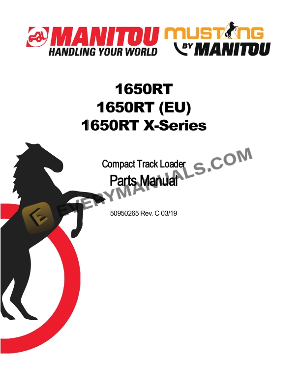 manitou 1650rt 1650rt eu 1650rt x series compact track loader parts manual 50950265 rev c 1